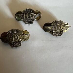 Lot Of 3 Ladies Of Harley 2010 2011 2012 HOG Wings Pins Motorcycle USA